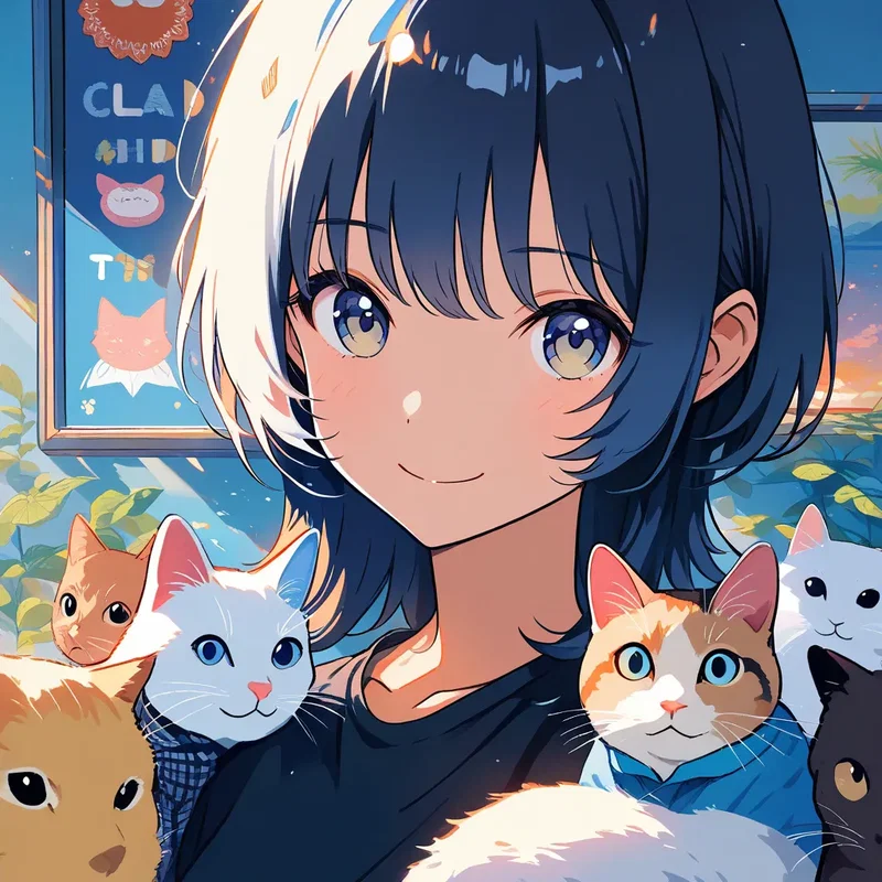 猫と女の子