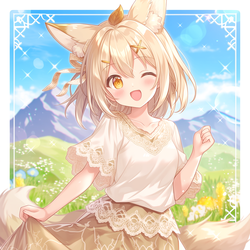 お洒落を楽しむキツネ少女3