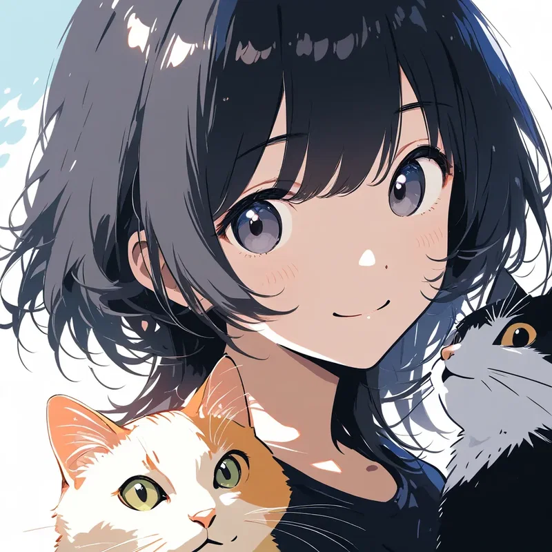 猫と女の子
