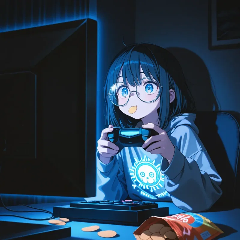 完全オフモードでゲーム三昧の女の子２