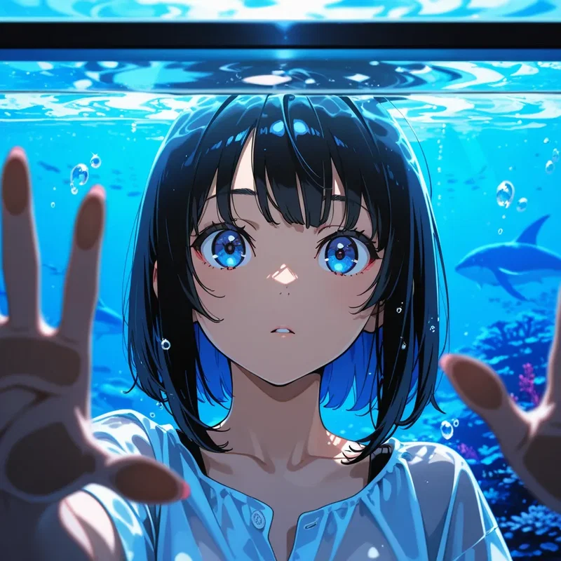あれ？私、どっちにいるんだろう？水槽の外？それとも中？