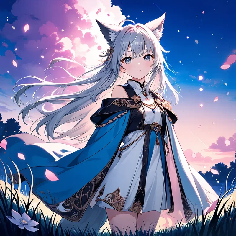 ローブ姿の銀狼娘