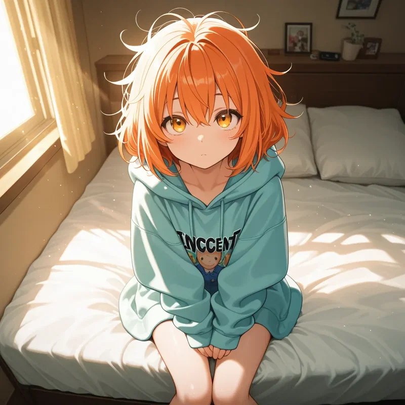 ダブダブの服を着た女の子
