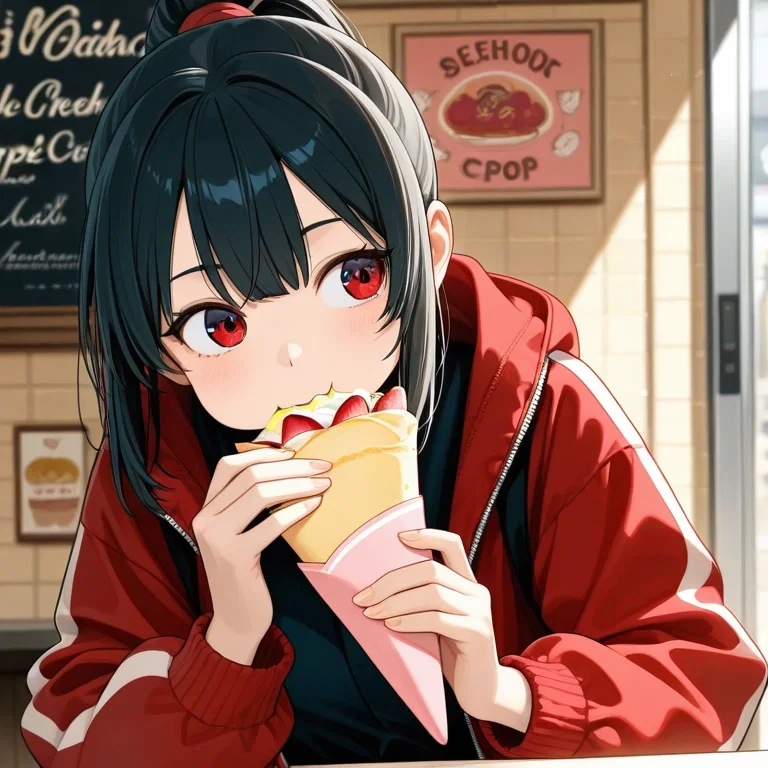 クレープを食べる女の子
