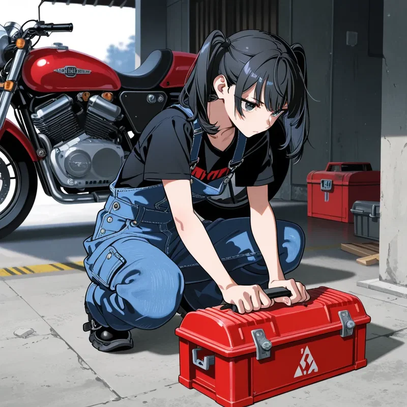 将来世界一のメカニックマンになる予定の機械いじりが大好きな女の子