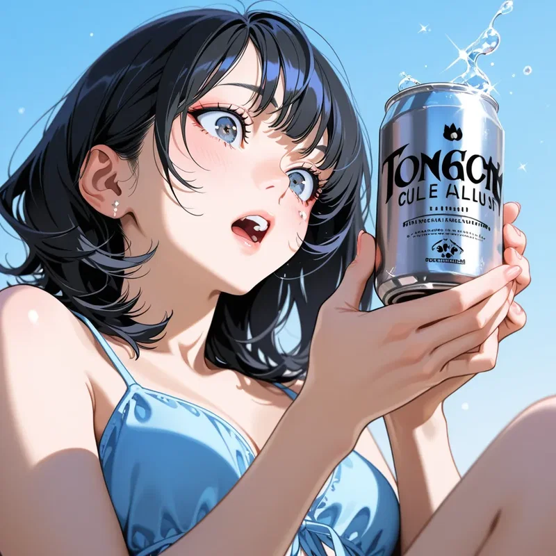 炭酸飲料を飲んだらあまりの刺激に驚いた女の子