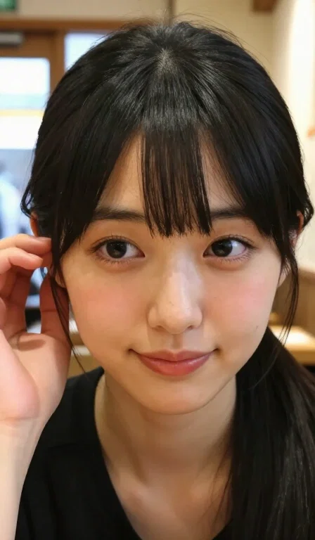 realistic japanese woman restaurant portrait