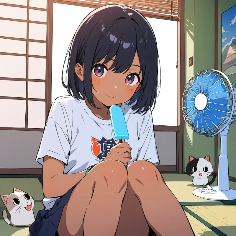 アイスを食べる少女1