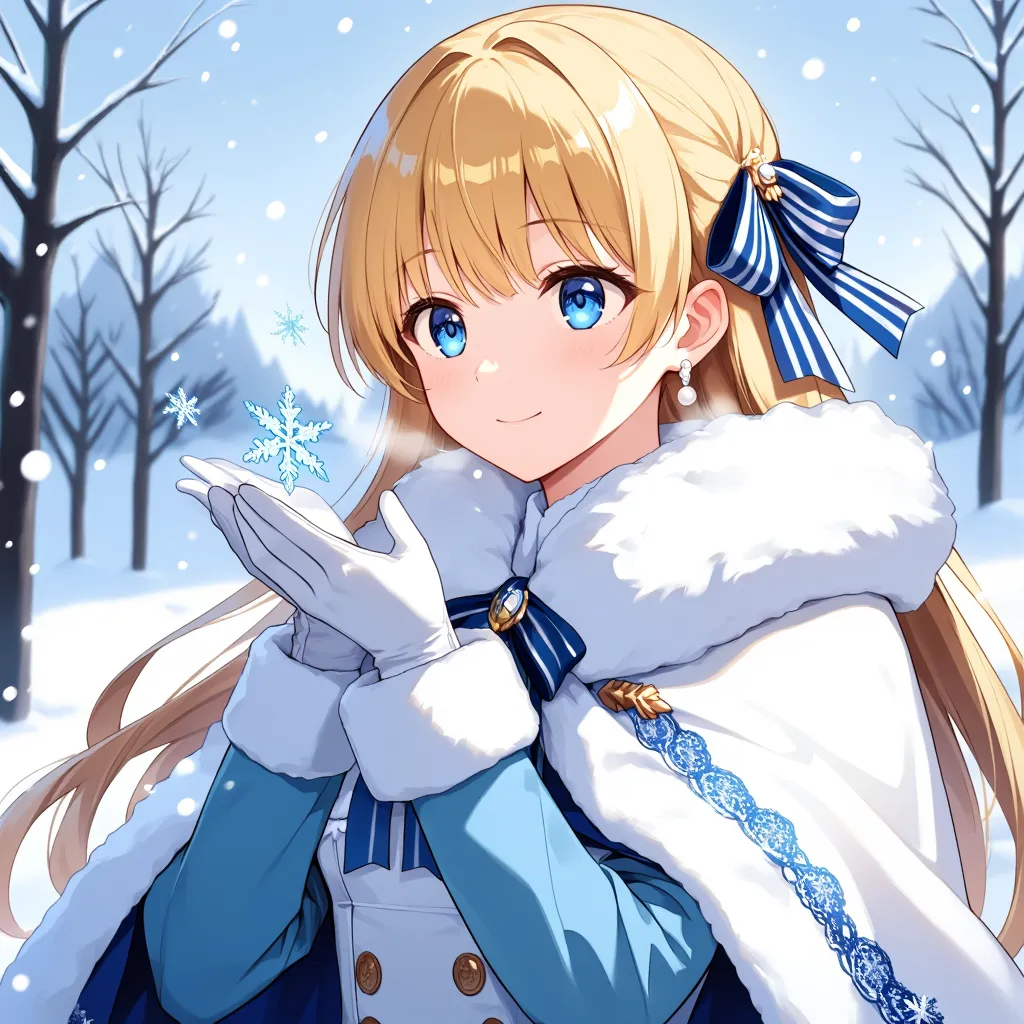 雪景色の中で