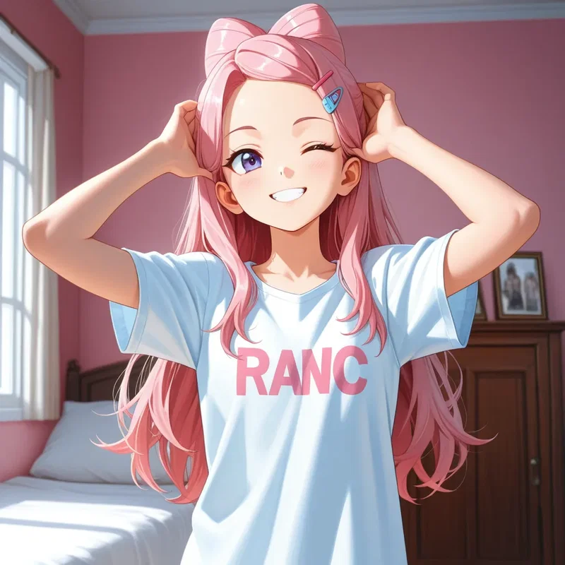 自分の前髪にパステルカラーのヘアクリップしてドヤ顔をする女の子