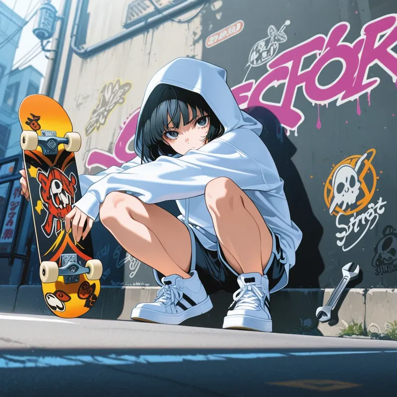 スケボー命のストリート系の女の子１