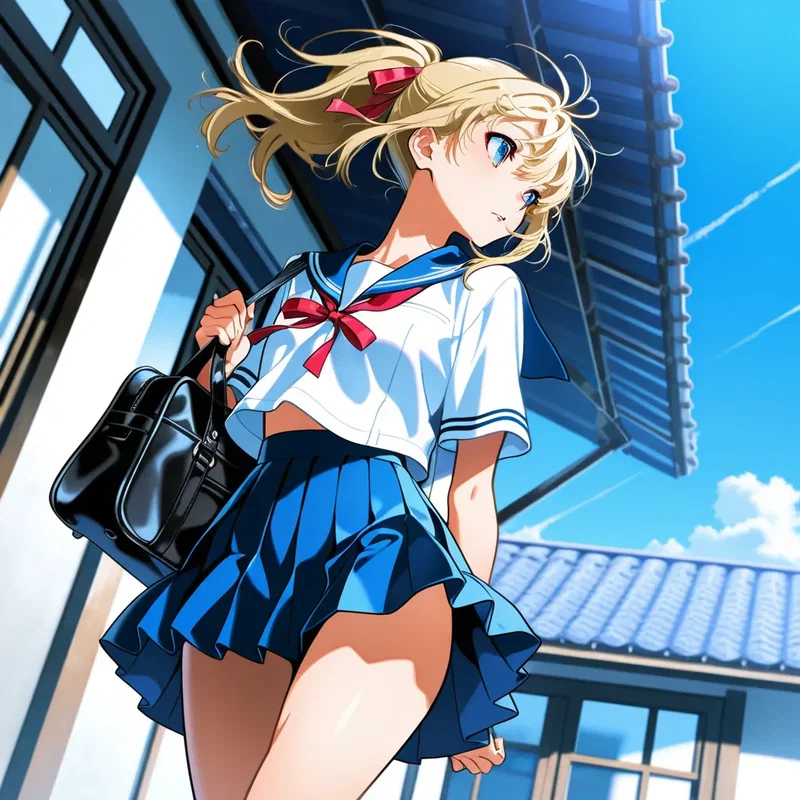 登校する霧賀魔子ちゃん