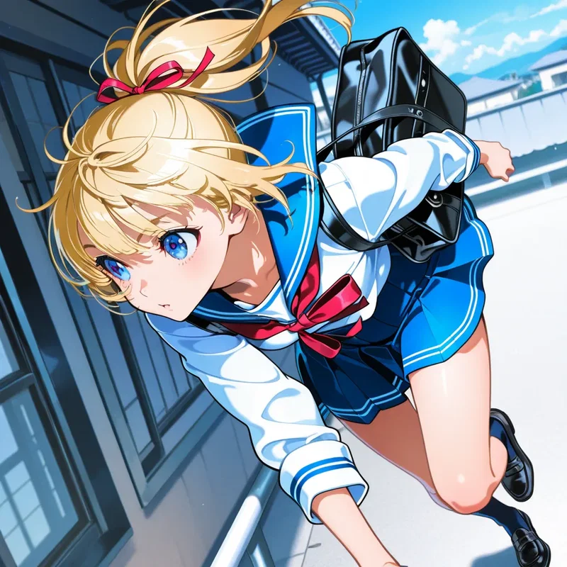 登校する霧賀魔子ちゃん3