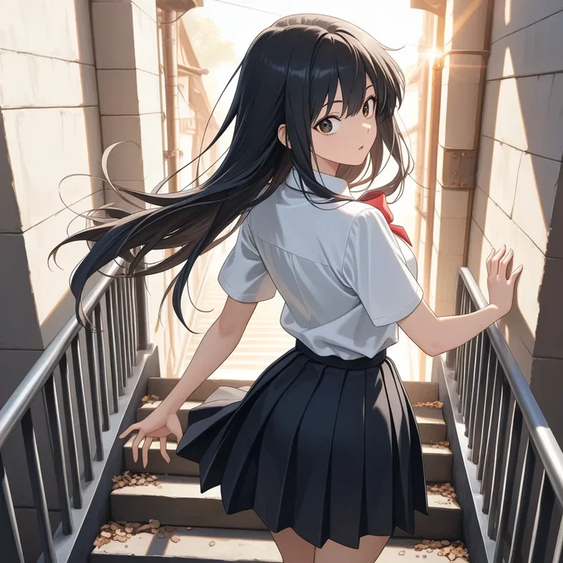 後ろから名前を呼ばれて振り返る少女