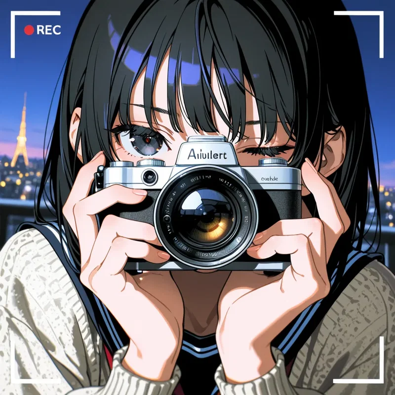 一眼レフカメラで何を撮ろうか考え中の彼女を撮ってる俺２