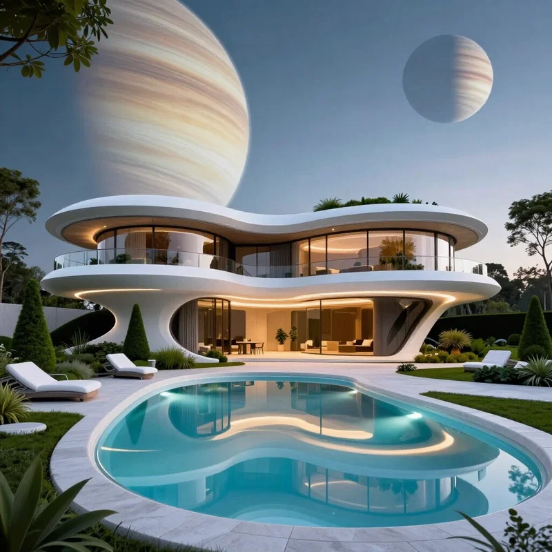 Maison Futuriste avec Piscine