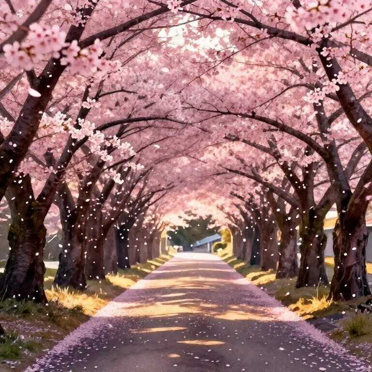 japanese cherry blossom tunnel