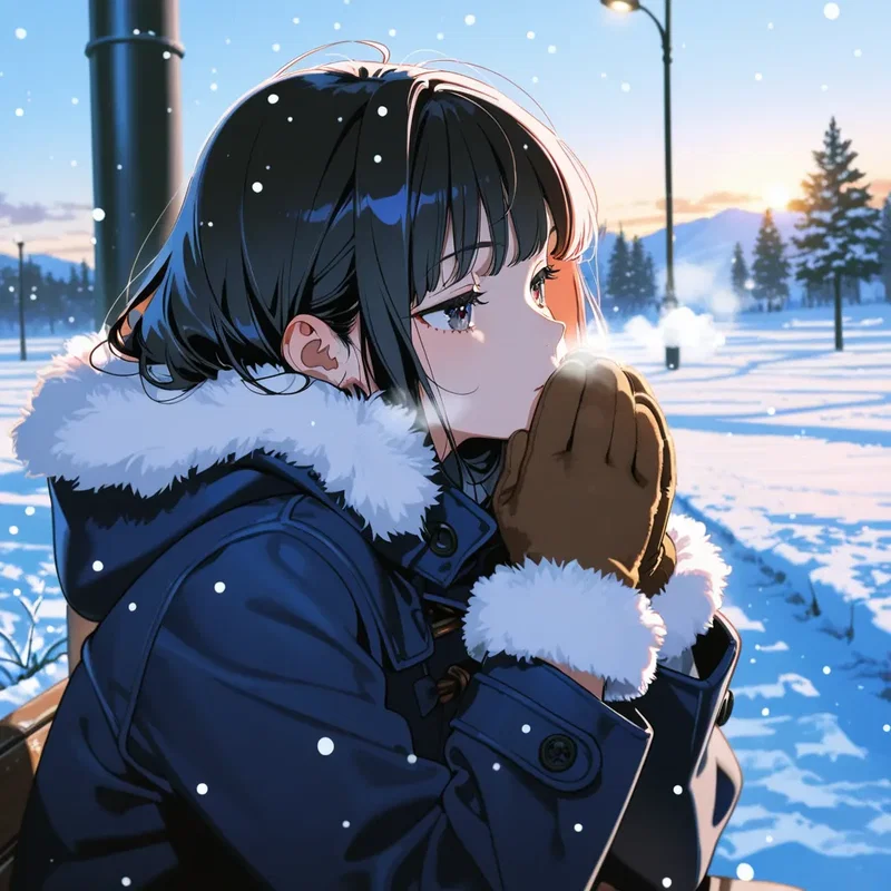 雪の中の女の子