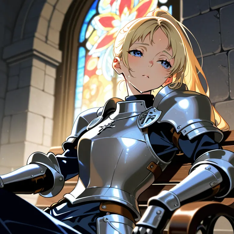 お疲れの女騎士様