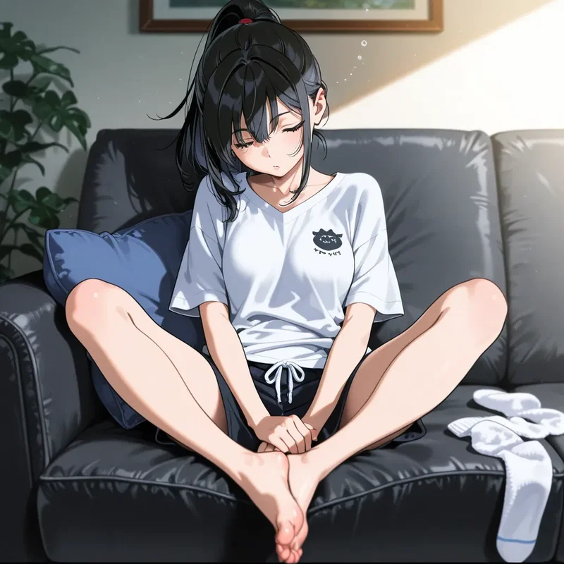 よっぽど疲れていたのか服を着替え靴下を脱いだところでまたもや寝てしまった女の子