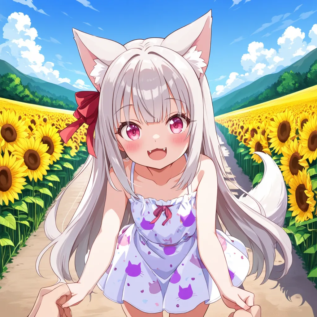 ひまわりの続く道