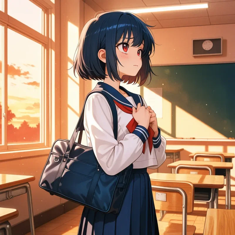 「神様、私に告白する勇気をください」と決心する女の子