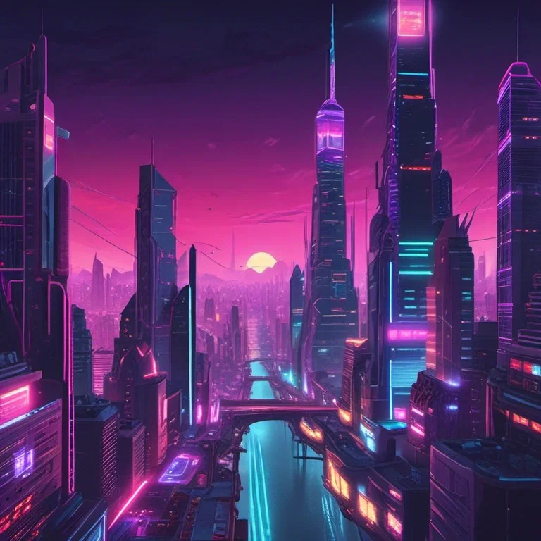 Cyberpunk city at night  PART5