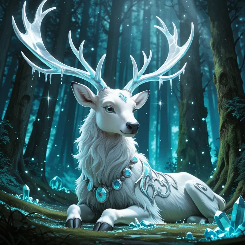 Le Repos du Jeune Cerf Blanc
