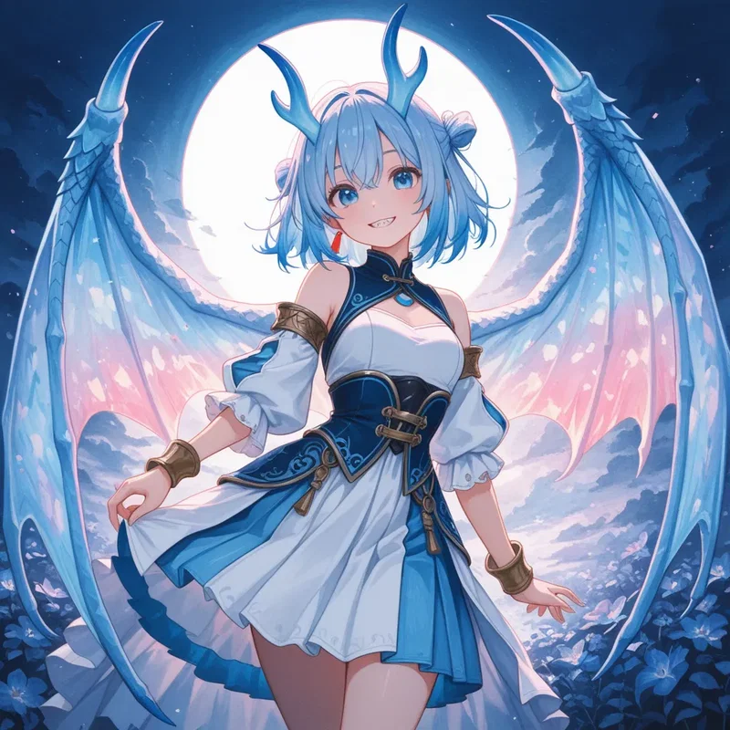青のドラゴン少女