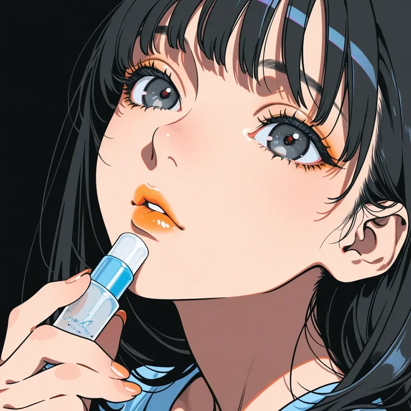 リップを塗る少女