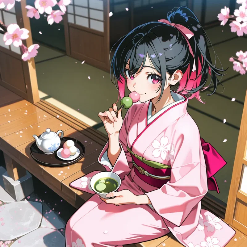 花より団子を地で行く女の子