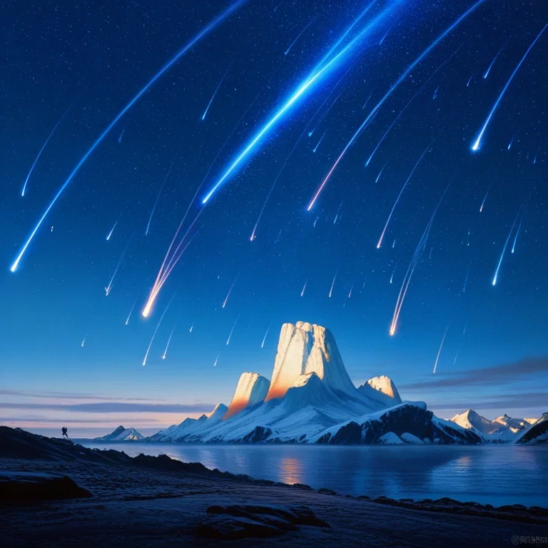 氷山と流星群