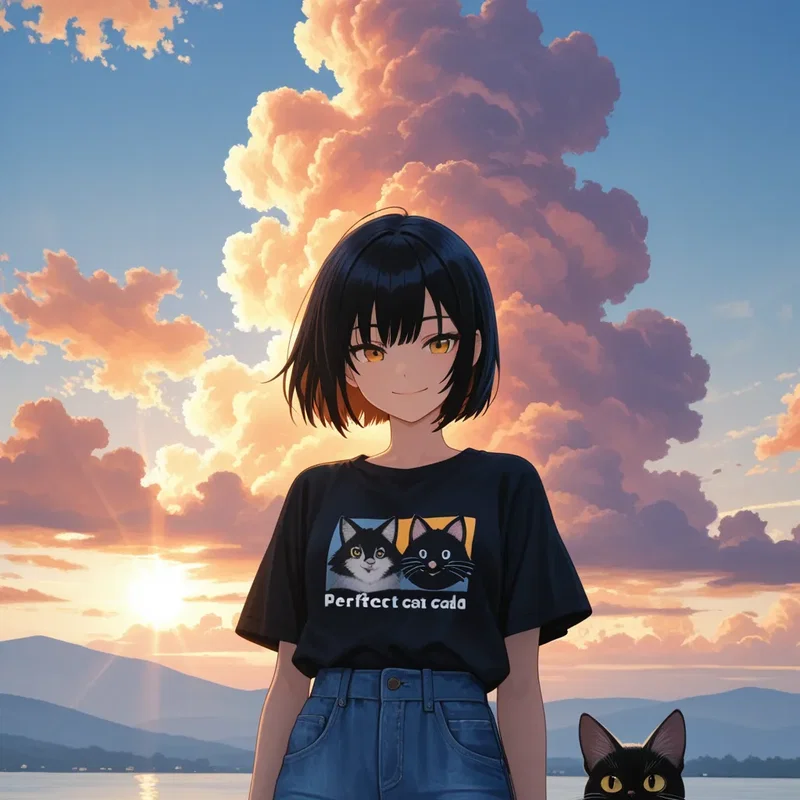 入道雲と女の子