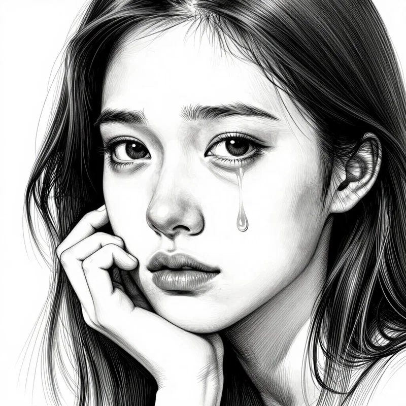 Portrait d'une Jeune Femme Triste