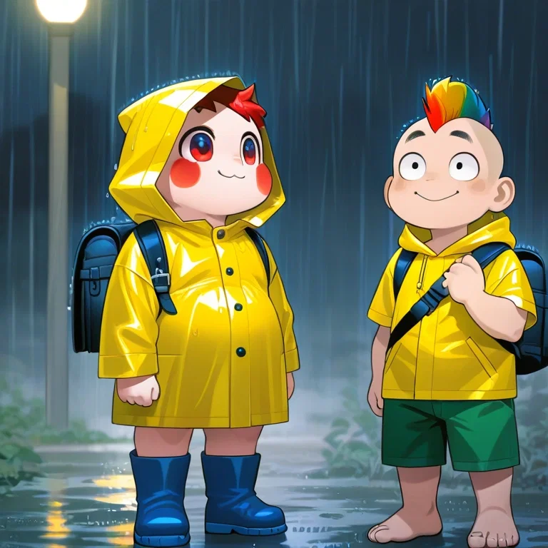 雨の中の二人