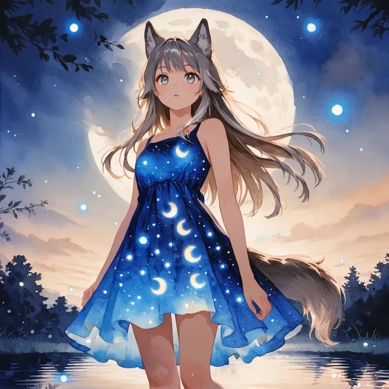 月夜の狼少女