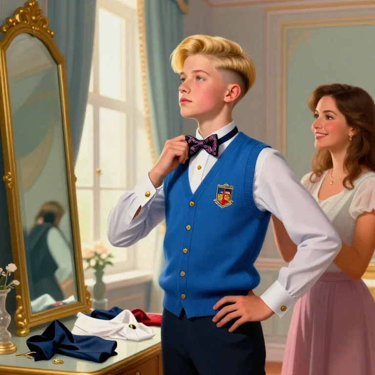 baroque pastel painting boy dressing room