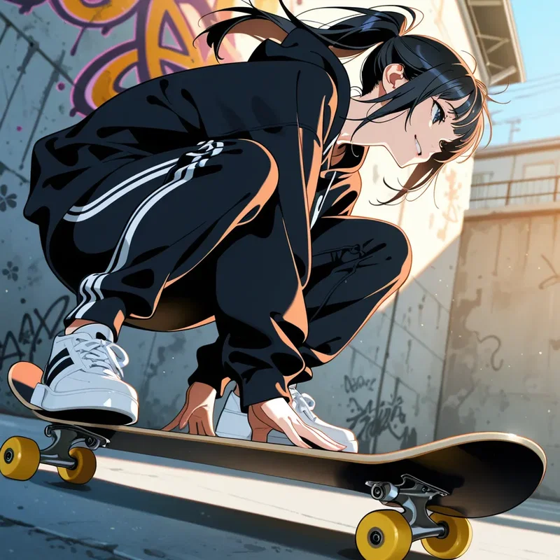 スケボー命のストリート系の女の子５
