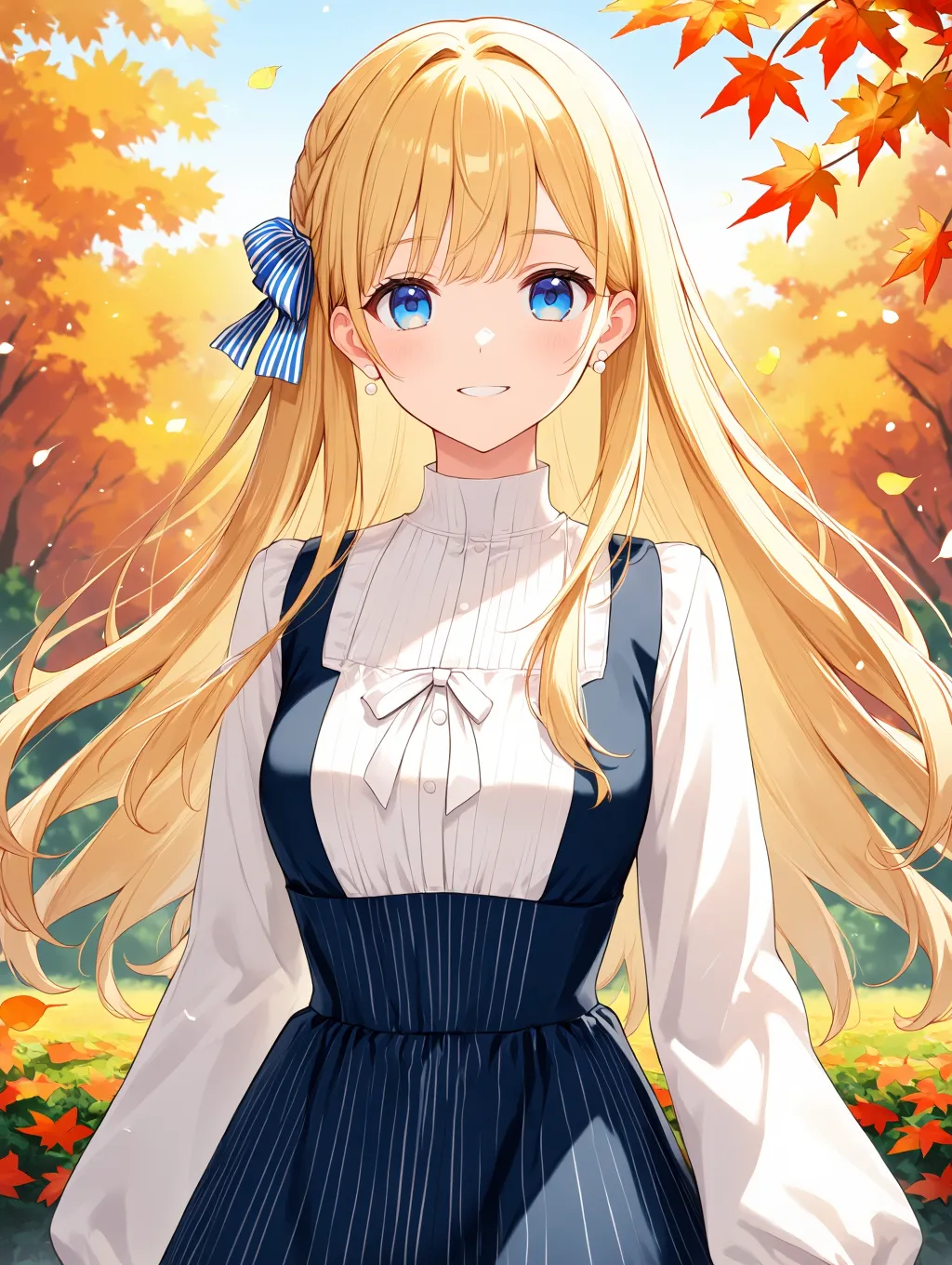 紅葉の中で