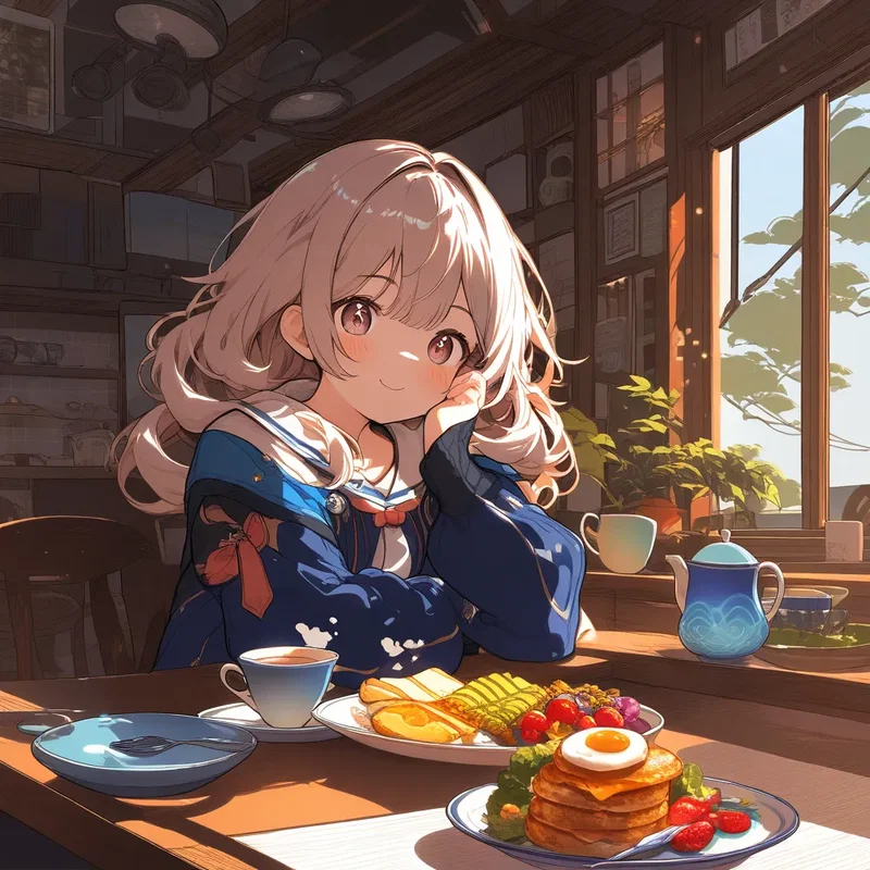 朝食を待つ女の子