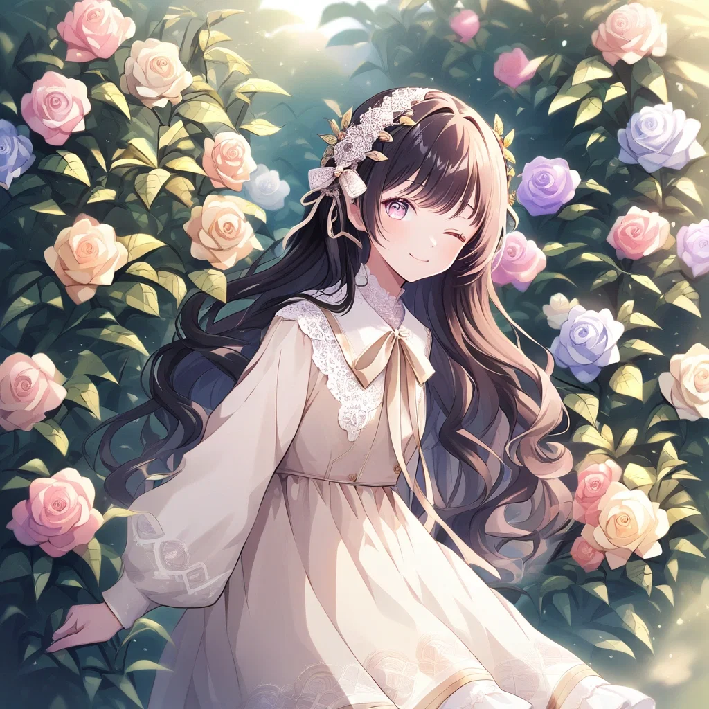 ベージュ色の少女