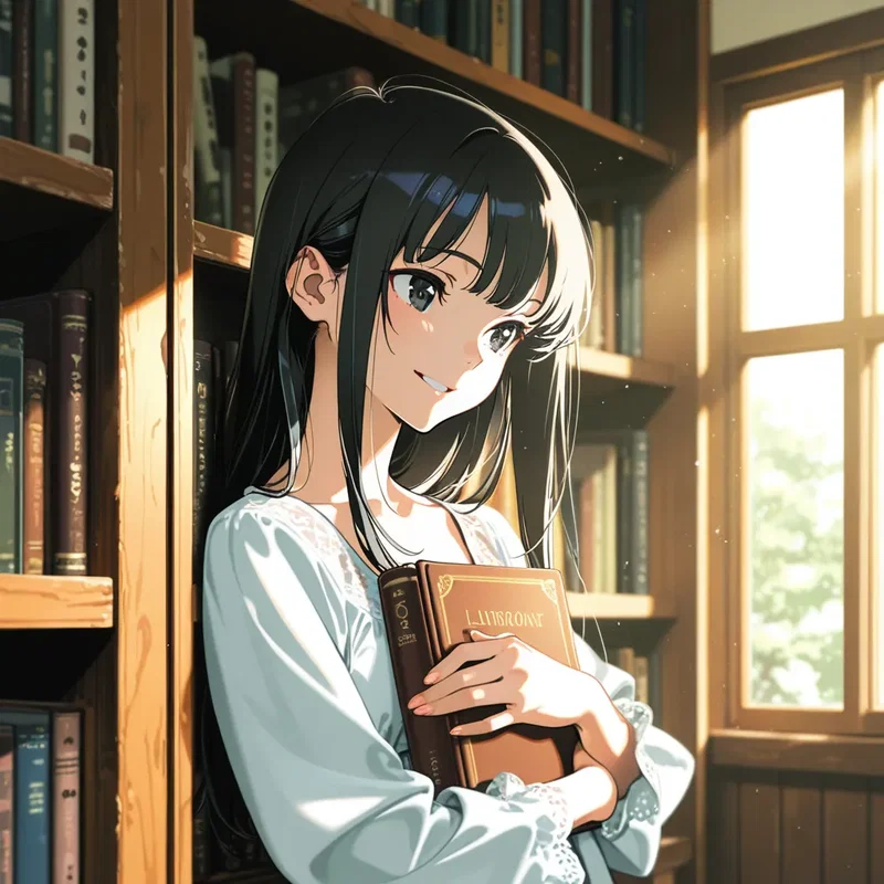 図書館で大切な本を見つけた女の子