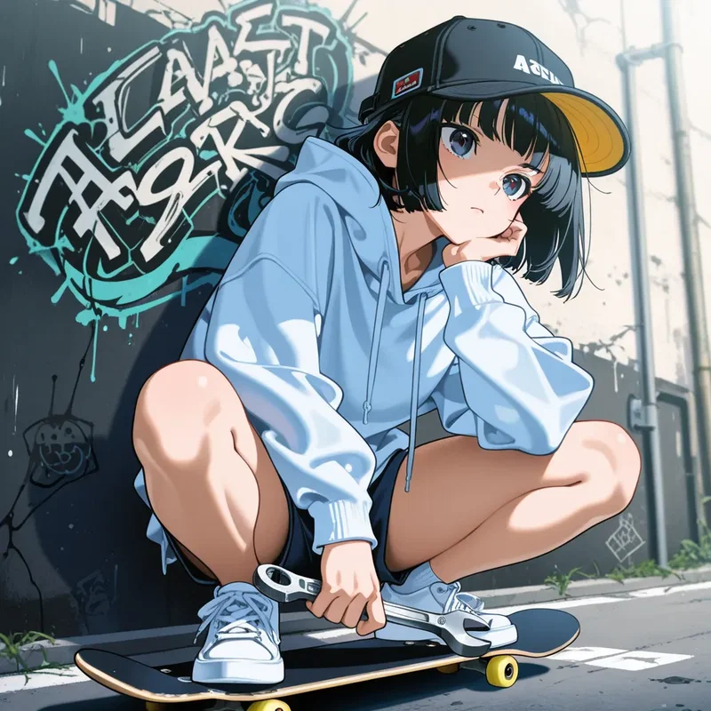 スケボー命のストリート系の女の子2