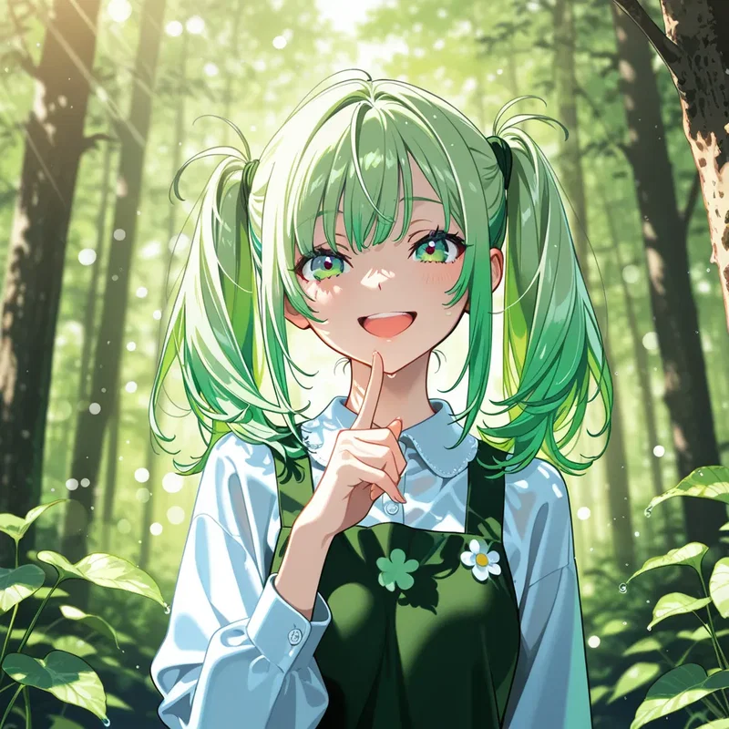 ツインテールの緑の女の子