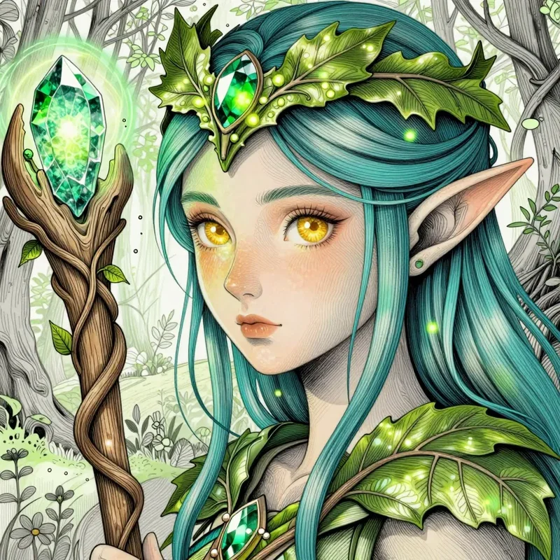 Jeune Druidesse Elfe