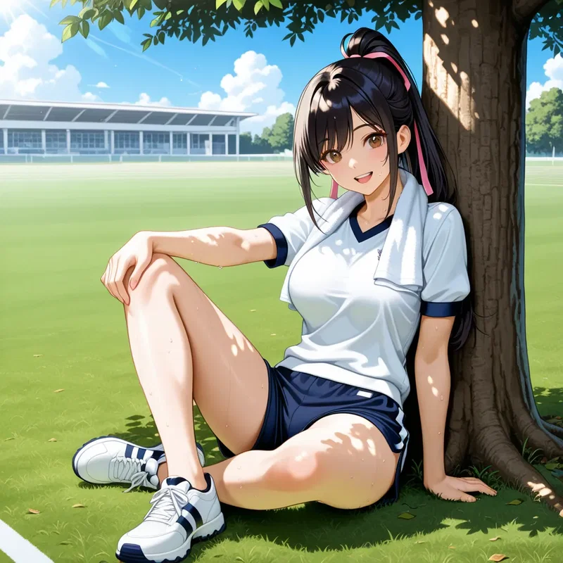 休憩する女の子