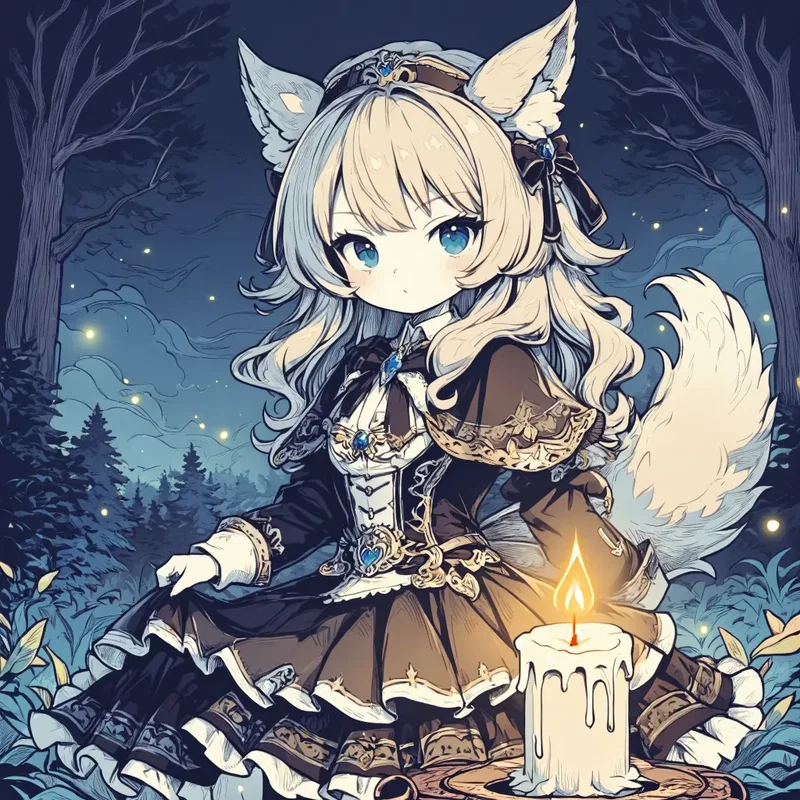 ビクトリアンスタイルのオオカミお嬢様