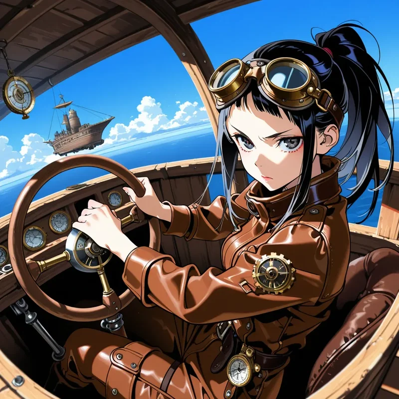 飛空艇のパイロット少女２