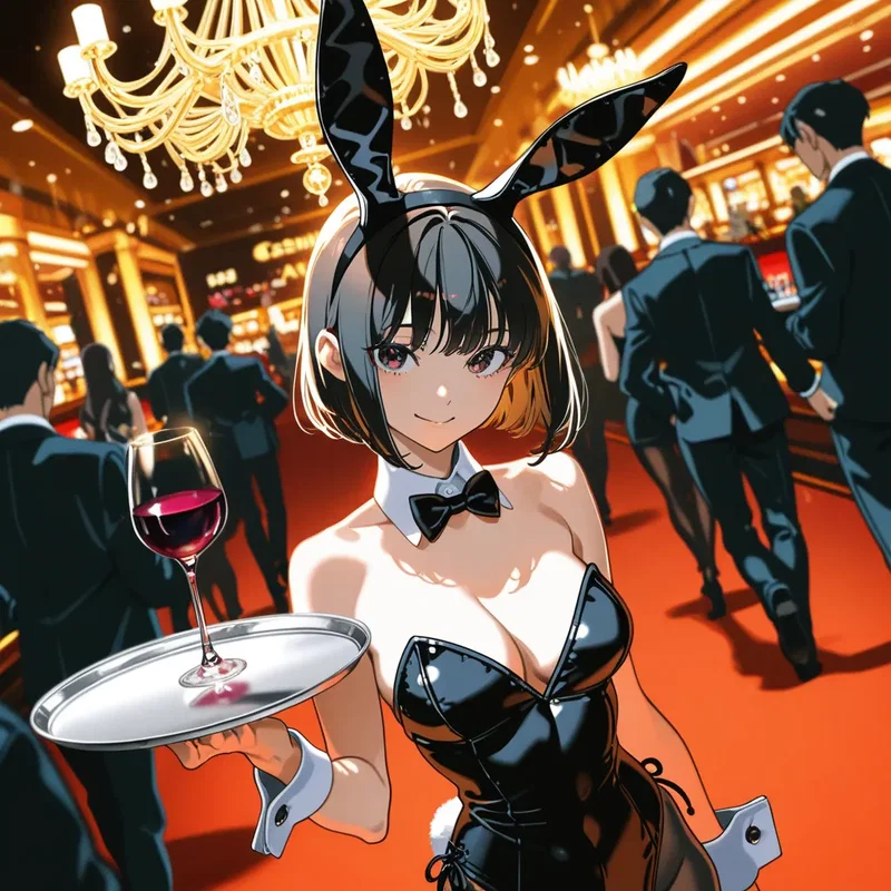 カジノで働くバニーガールの女の子