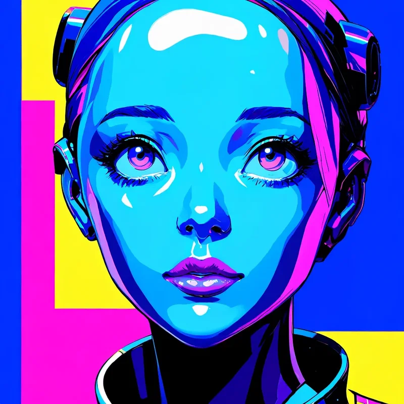 Femme Androïde en Pop Art
